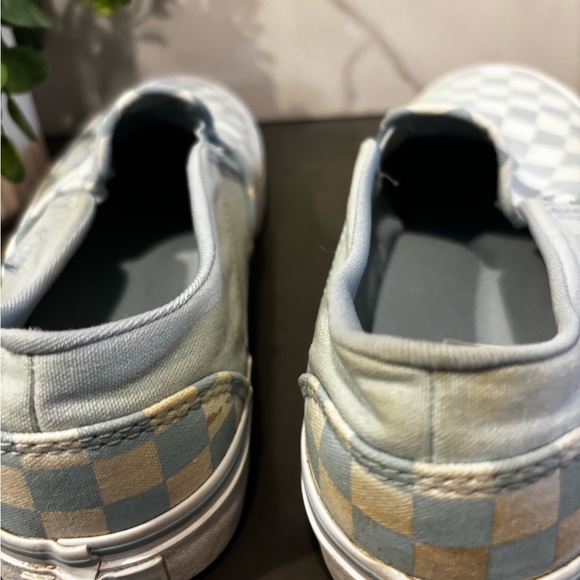 Vans Gray and White Checkered Slip-On Loafers - Picture 5 of 7
